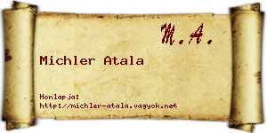 Michler Atala névjegykártya